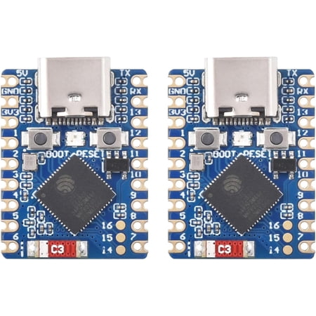 2PCS ESP32-C3 Mini Development Board, Based On ESP32-C3FN4 Single-Core Processor, 160MHz Running Frequency, 2.4GHz Wi-Fi & Bluetooth 5