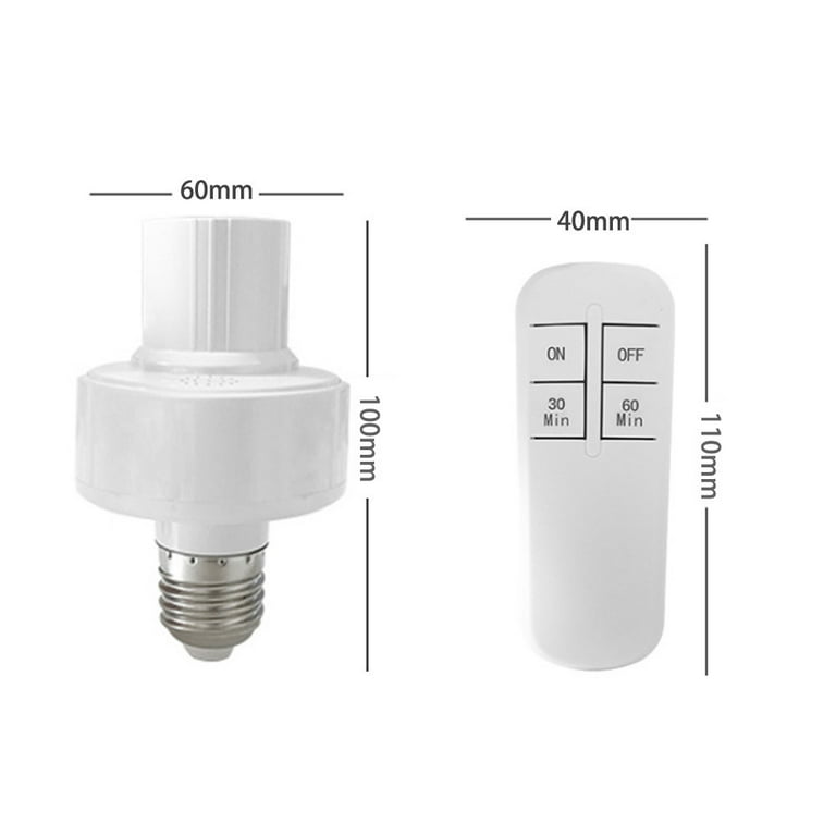 Cruxer Remote Control Light Bulbs, Wireless Light Switch and Receiver Kit,  E26 E27 Remote Light Switch, Remote Light Fixture Remote Light Bulbs with Remote  Wireless Light Bulb Socket, No Wiring 
