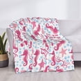 thumbnail image 4 of Throw Blanket for Couch, Seahorse and Starfish Super Soft Fuzzy Comfy Warm Throw Blanket, Cuteness Lightweight Cozy Plush Flannel Blanket & Throws for Sofa and Bed All Season, 4 of 5
