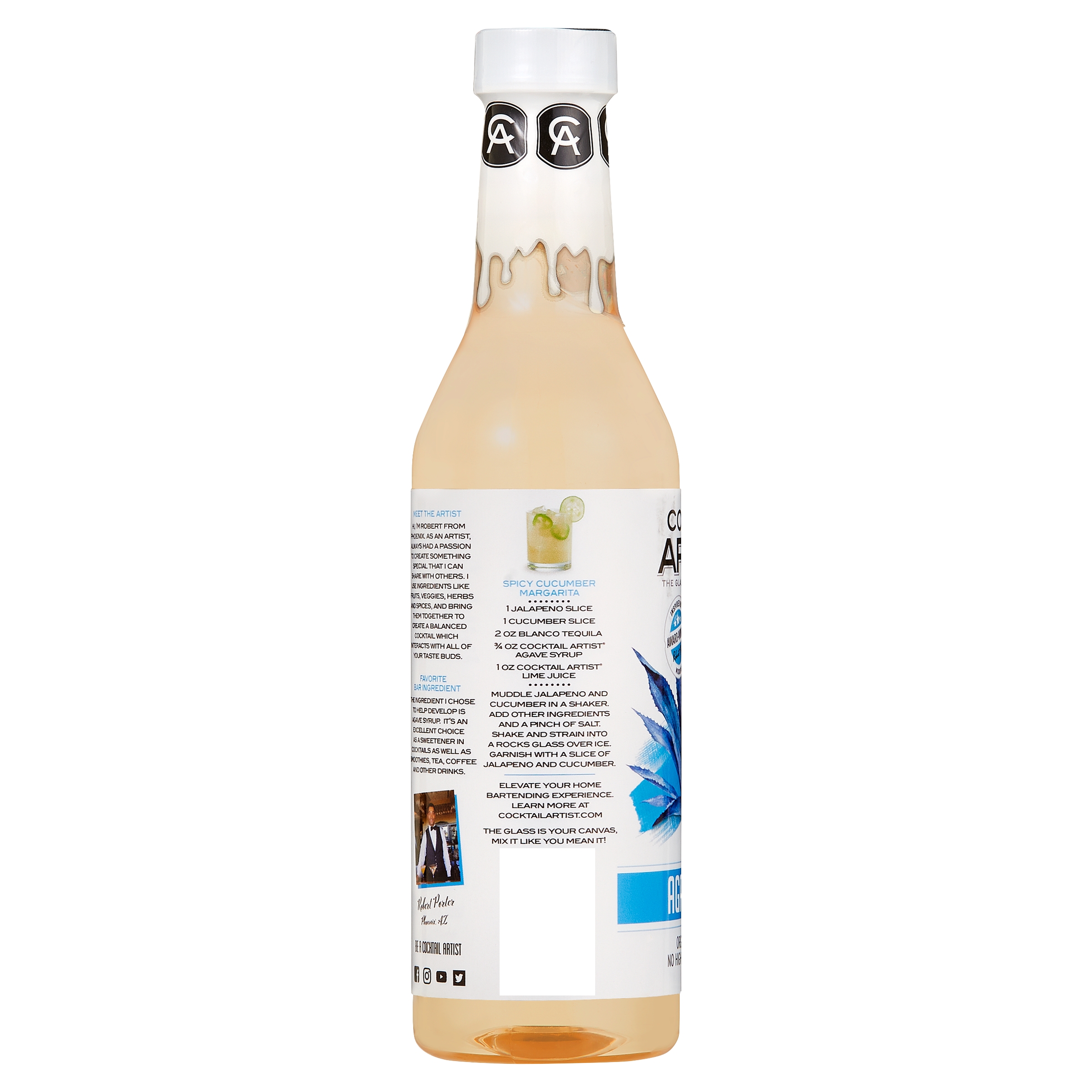 Cocktail Artist Premium Agave Syrup, 12.6 fl oz