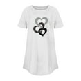 thumbnail image 3 of FAIWAD Tuniques à Manches Courtes pour Femmes, Col Rond, Blouses Amples, T-shirts Graphiques avec Cœur Mignon, 3 of 3