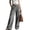 Gray, variant on Ninixx Womens Solid Color Button Zip Fly Pants Elastic Waist Straight Leg Pants with Patch Pockets