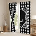 thumbnail image 4 of Feelyou Initial L Letter Black Out Curtains, Hippie Tribal Mandala Curtains Pack of 2 (42x63 Each), Simple Fashion Checkered Bedroom Curtains, Black Out Curtains Decor, 4 of 7