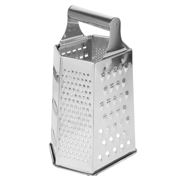 Rallador de cocina multiusos de acero inoxidable de 6 lados (plateado)