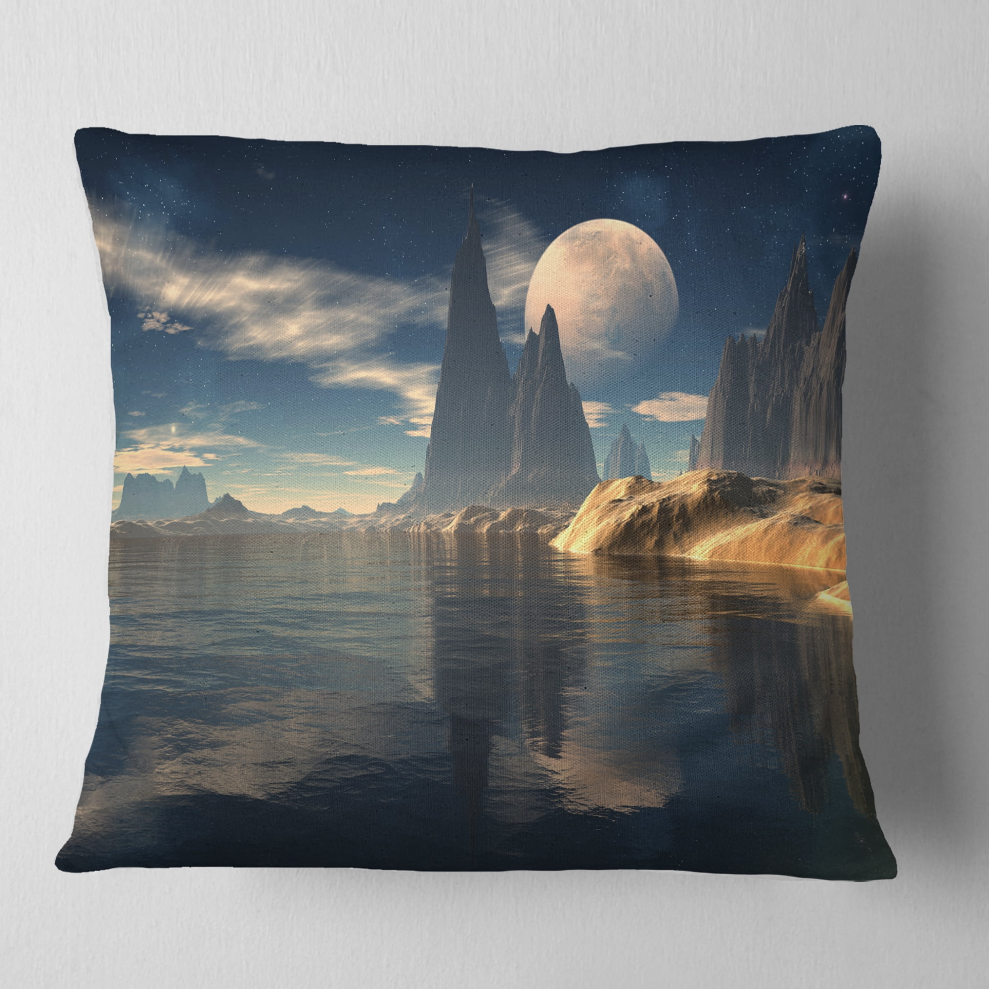 Designart Antara Alien Planet - Photography Throw Pillow - 16x16