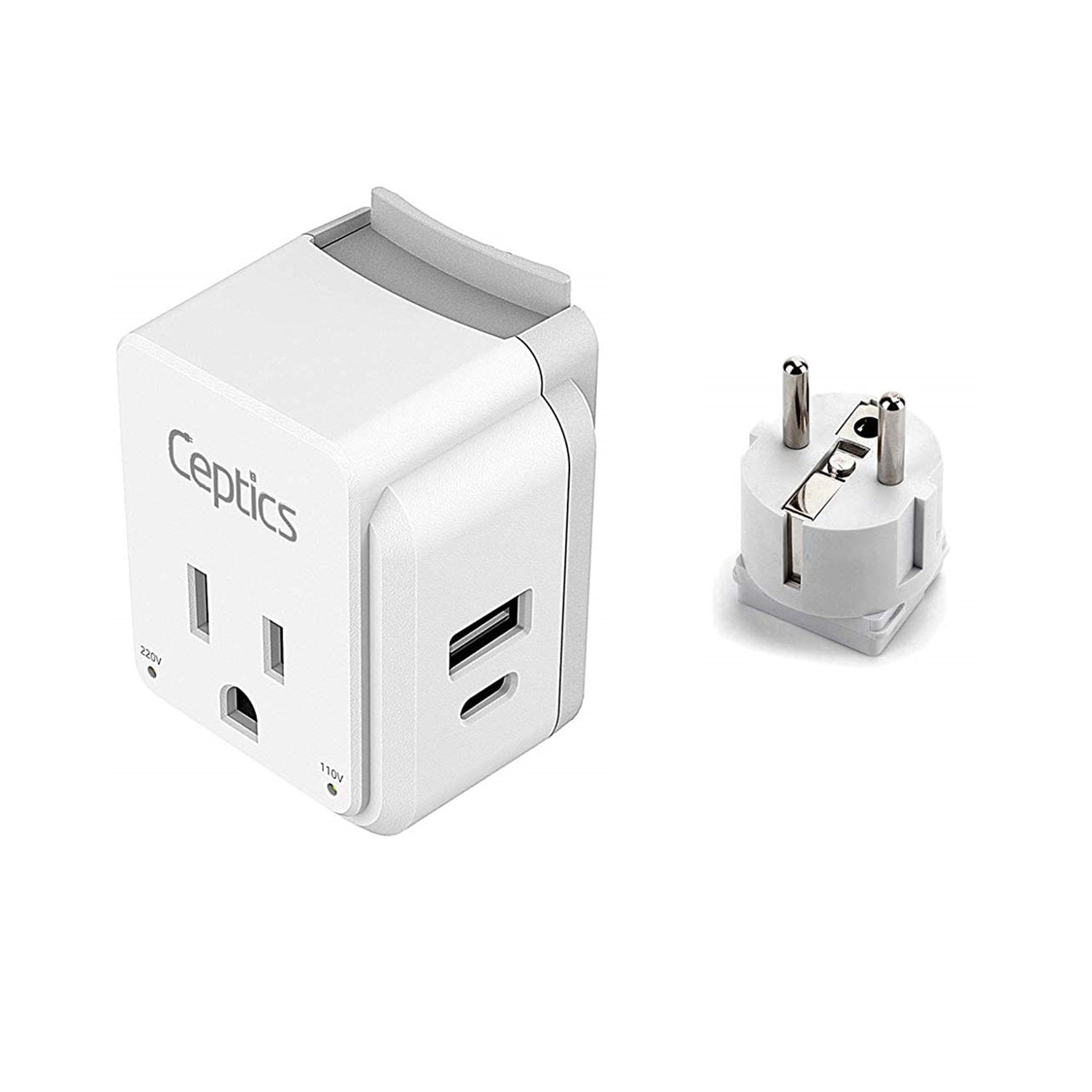 PAK-SCHUKO Germany, Korea Travel Adapter Set | Type E/F - USB USB-C Ports + 2 US Outlets Walmart Canada