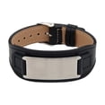 thumbnail image 1 of Brazalete de cuero Pulsera de joyería Minimalismo Nombre grabado Acero inoxidable negro, 1 of 7