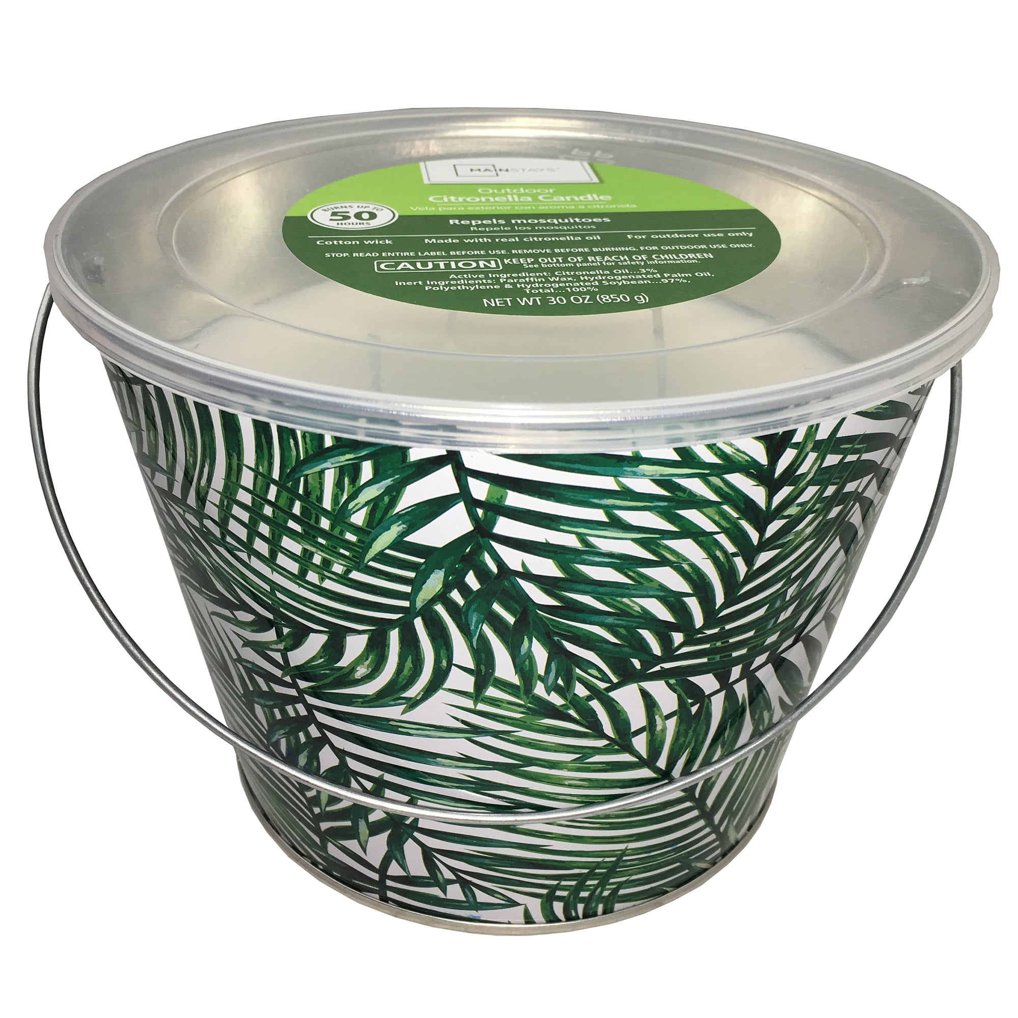 Mainstays Outdoor Citronella Bucket Candle, 30oz, Multiple Colors