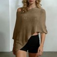 thumbnail image 2 of ZIXKCGDSE Womens Fashion Cover Ups Lightweight Knitted Cape Top Beach Vacation Going Out One Size, 2 of 4
