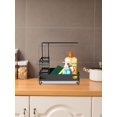 thumbnail image 3 of MesaSe Sponge Holder Kitchen Sink Caddy Organizer Kitchen Sink Caddy Sponge Holder 3 in 1 Sink Organizer with with Towel Rack and Removable Drain Tray 9.8 x 6.7 x 9.5in, 3 of 9