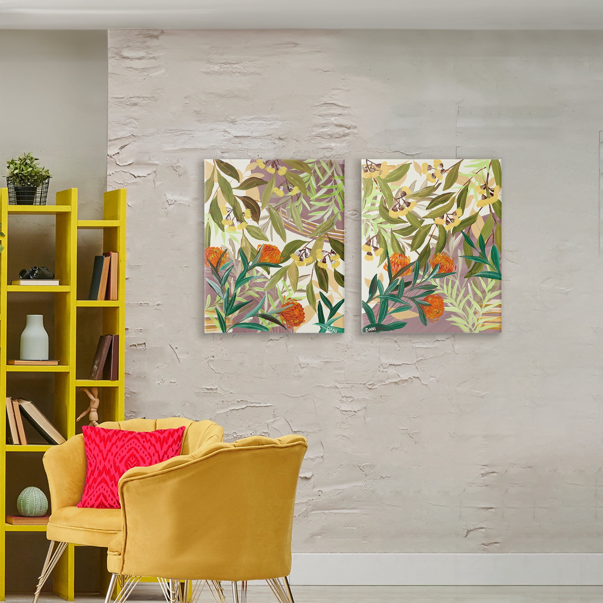 Stupell Industries Walk With Me Botanicals 2 Piece Canvas Wall Art Set, design by Dani Heyward