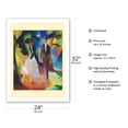 thumbnail image 2 of People by a Blue Lake - From an Original Color Painting by August Macke c.1913 - Fine Art Matte Paper Print (Unframed) 24x32in, 2 of 4