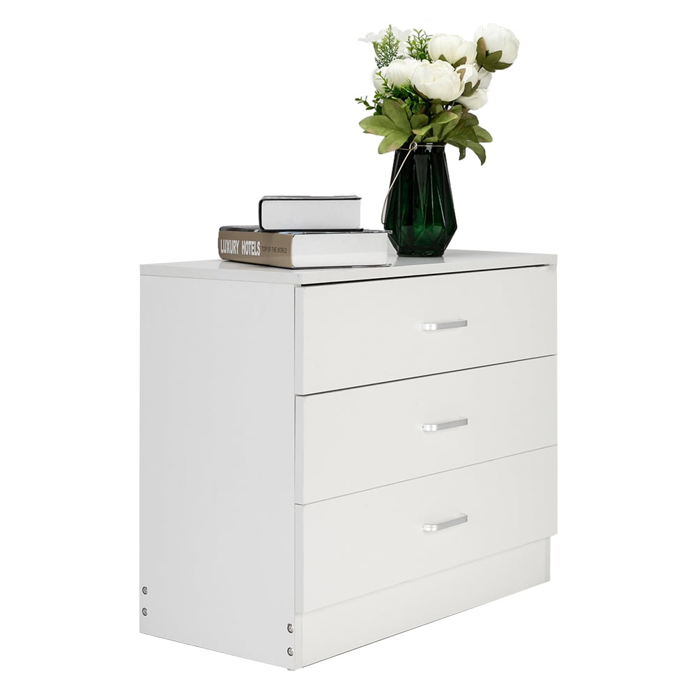 Lowestbest 3 Drawer Dresser, Wooden Drawer Storage Bins, White Storage Night Stand for Bedroom, Living Room, Home, Office Lowestbest 3 Drawer Dresser, Wooden Drawer Storage Bins, White Storage Night Stand for Bedroom, Living Room, Home, Office