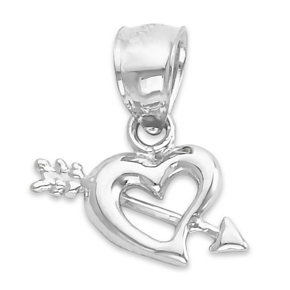 925 Sterling Silver Heart with Arrow Pendant - Romantic Jewelry Gifts for Her