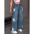 thumbnail image 5 of Baggy Jeans for 2026 Woman Tie Jeans High Waist Wide Leg Loose Pants Casual Streetwear S, 5 of 8