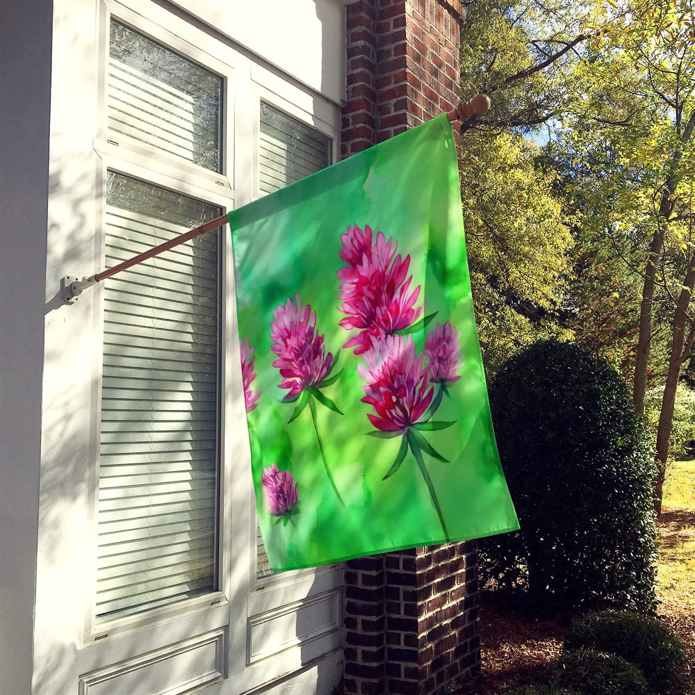 Vermont Red Clover in Watercolor House Flag 28 in x 40 in