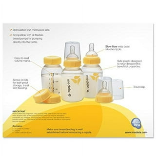 Medela Slow Flow Bottle Nipples with Wide Base, Baby Newborns Age 0-4  Months, Compatible with All Medela Breast Milk Bottles, Made Without BPA, 3