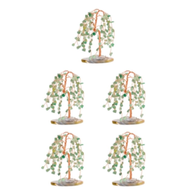 Yuarrent Adorno de escritorio de árbol artesanal exquisito de piedra: símbolo de la suerte, prosperidad y felicidad, deseos verdes Type2 NO2