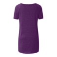 thumbnail image 5 of SDNall T-Shirts for Women Summer Solid Round Neck Loose Short Sleeve T-Shirt Womens Summer Tops (Purple, Sizes S-XXXXXL), 5 of 9