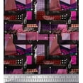 thumbnail image 1 of Soimoi Georgette Viscose Fabric Patchwork Color Block Print Fabric by the Yard 42 Inch Wide, 1 of 1