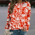 thumbnail image 2 of Womens Valentines Long Sleeve Shirts Casual Oversized Round Neck Printed Pullover Lightweight Tops Fall Clothes, 2 of 4