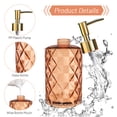 thumbnail image 2 of Glass Soap Dispenser Diamond Design, 12Ounce Multifunctional Soap Dispenser (Amber), 2 of 11
