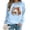 Sky Blue, variant on HUITKMM Oversized Sweater Oversize Women Long Sleeve Crewneck Sweatshirts Letter Printed Lightweight Loose Sweatshirts Blouse Top 3587 M