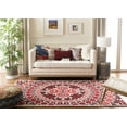 thumbnail image 3 of SAFAVIEH Bellagio Zoja Floral Wool Area Rug, Red/Ivory, 5' x 5' Square, 3 of 11