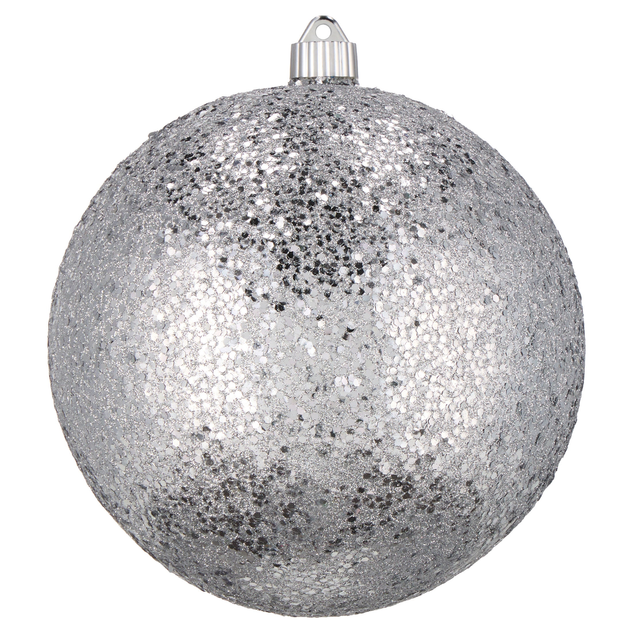 Silver Jumbo Glitter Ball Shatterproof Christmas Ornament, 8", by Holiday Time