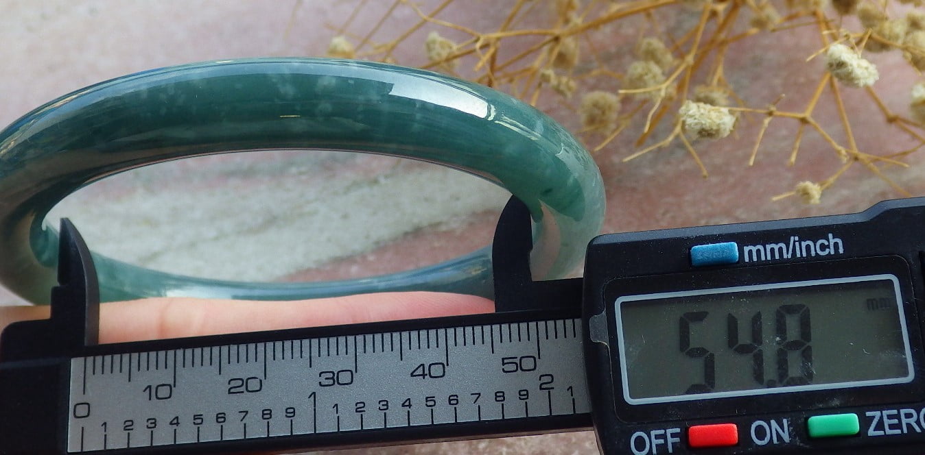 Icy Green Natural A JADE Jadeite Circle Bangle Bracelet 55 mm 682158 TN