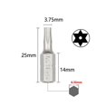 thumbnail image 2 of 10pcs Tournevis Électrique Bit Court Fort Tournevis Magnétique Bit - Torx (avec Trou) Tp20, 2 of 5