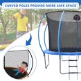 thumbnail image 2 of SHINPT Trampoline with Enclosure Net, Recreational Trampolines with Ladder and Anti Rust Coating, Kid's Rebounder Outdoor Trampoline, Pumpkin-shaped Trampoline with Slide and Basket Board for Garden, 2 of 7