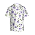 thumbnail image 2 of Haiem Purple Chicory Printed Hawaiian Shirt for Men - Men’s Casual Beach Summer Shirts - Stretch Fabric with Modern Fit-Small, 2 of 9