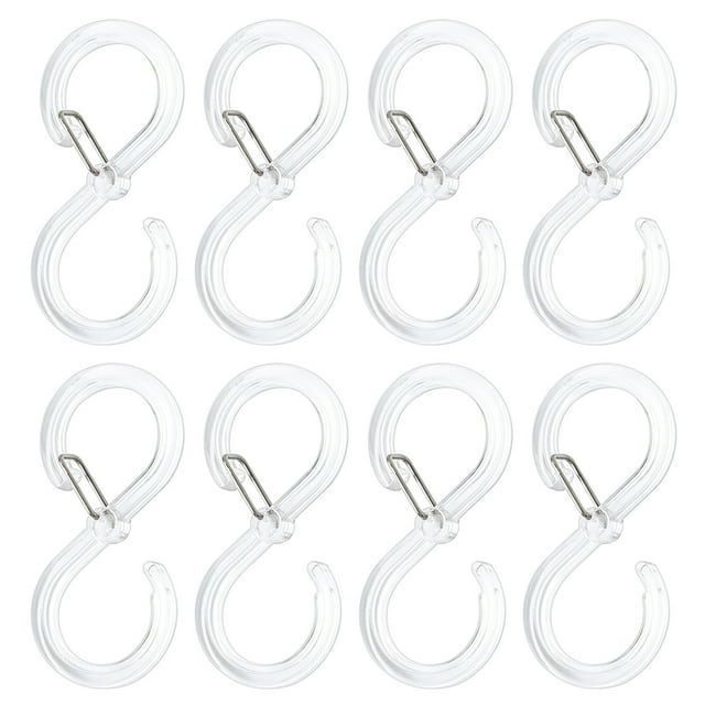 Pompotops 8 Pack S Hooks Large Multifunctional S-shaped Hook With Buckle S Hook For Hanging Coat ,bag , Cups For Kitchen Bathroom 2.56 Inch Clearance