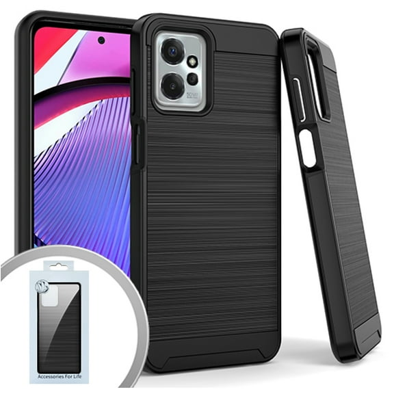 For Motorola Moto G POWER 5G 2023 XT2311DL Metallic Brushed Phone Cover Case - Black