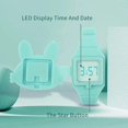 thumbnail image 4 of Reloj para niños, reloj para niñas, digital, con forma linda, LED, correa de silicona, diseño de concha, reloj de pulsera para niñas, 4 of 5