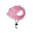 thumbnail image 4 of 1pc Round Brim Princess Hat Sun Hat For Pet Dog With Ear Holes, Small-Medium Size, Pink, 4 of 5