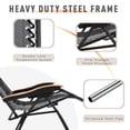 thumbnail image 4 of MF Studio Oversized Padded Zero Gravity Chair Adjustable Camping Lawn Chair with Cup Holder, Grey, 4 of 11