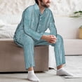 thumbnail image 7 of Picia Turquoise Wooden1 Pattern Men’s Long-Sleeve Sleepwear Set - Soft 2-Piece Loungewear with Pockets, Comfy PJs for Relaxing Nights-Medium, 7 of 7