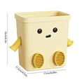 thumbnail image 4 of Small Trash Can with Lid, Mini Trash Can for Bathroom, Office and Bedroom, Small Bathroom Garbage Can with Swing Top, Compact Waste Basket for Desk, Dorm & Home, Beige - Xuniizn, 4 of 7