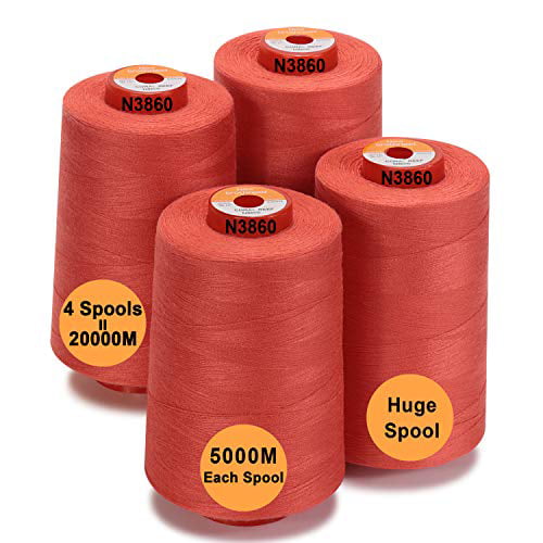 New brothread 2 Large Cones of 5500Y Serger and Overlock Piecing 1 White Quilting for Sewing Tex27 28 Options Each All Purpose Spun Polyester Thread 40S/2 1 Black 5000M 