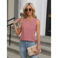 thumbnail image 3 of Camiseta sin mangas de verano para mujer, atuendos informales de negocios, camisa de trabajo elegante, holgada y básica 2024 (rosa-M), 3 of 4