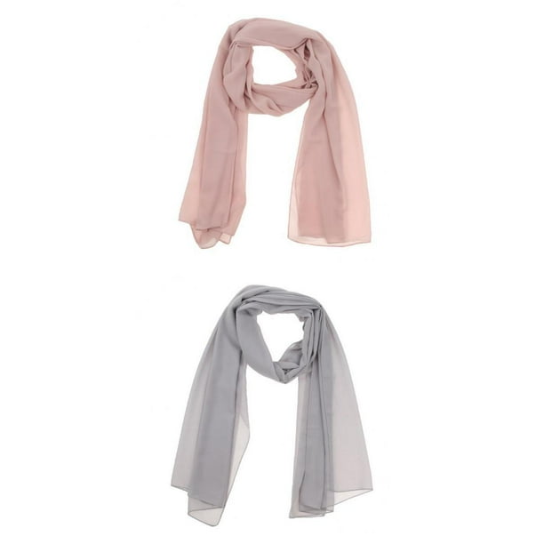 Bufanda Hijab de gasa Yuyangstore Gris claro para mujer