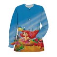 thumbnail image 1 of Women‘s Nurse Uniform Long Sleeve Printing Disney Princess Jasmine Pattern Nursing Uniform Shirt Jacket Doctor Work Medical Dres, 1 of 7