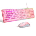 thumbnail image 1 of MageGee Gaming Keyboard and Mouse Combo, True RGB Backlit Membrane Office Keyboard Mouse, 104 Keys Anti-Ghosting Metal Panel Quiet Wired Keyboard for Windows Laptop PC Gamer- Pink, 1 of 7