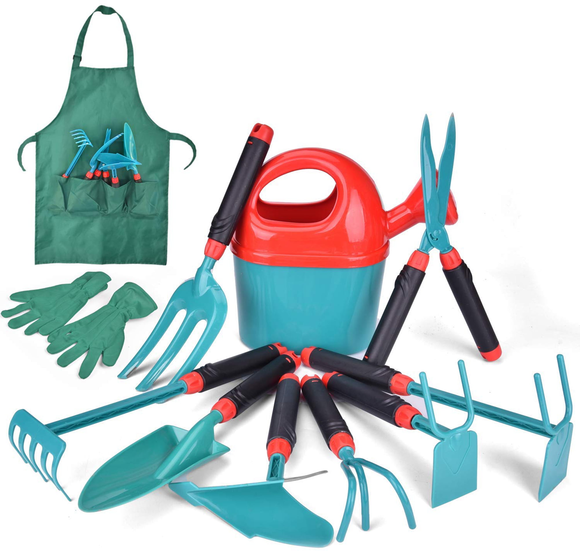 Fun Little Toys 12 Pcs Kids Gardening Tool Set, Outdoor Toys Includes