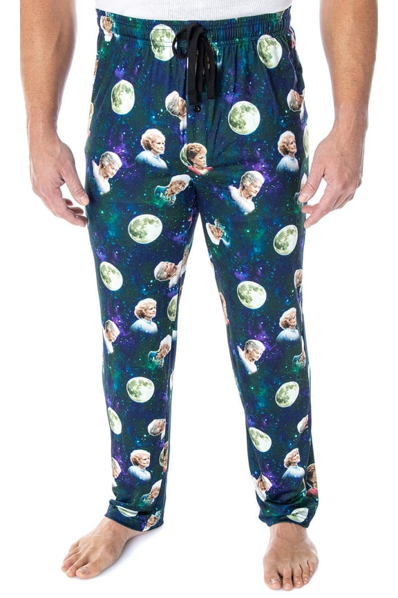 Golden Girls Men's 4 Character Moon Allover Print Sleep Lounge Pajama Pants Loungewear Sleepwear