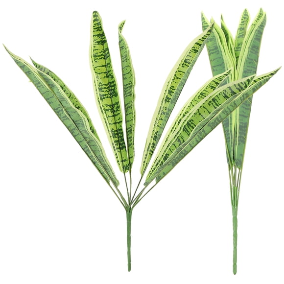 2 plantas de serpiente artificiales, sansevieria falsa, plantas artificiales en maceta para interior y exterior.