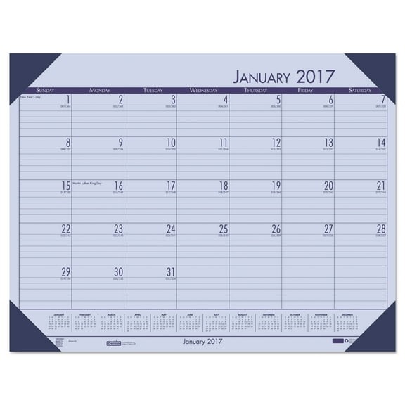 House of Doolittle Recycled EcoTones Sunset Orchid Monthly Desk Pad Calendar, 22 x 17, 2018