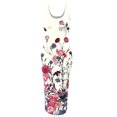 thumbnail image 4 of Usmixi Summer Dresses for Women Night Party Club Sexy Basic Bodycon Tank Knee-Length Dresses Sleeveless Round Neck Floral Midi 2023 Casual Dress Pink xl Clearance Under $5, 4 of 4
